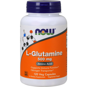 Амінокислота Now Foods L-Глютамін 500 мг 120 гелевих капсул (733739000927) в Рівному