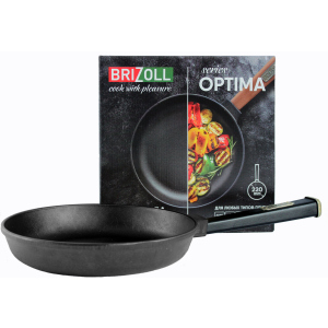 Cковорода Brizoll Optima-Black чавунна з ручкою 220х40 мм (O2240-P1) ТОП в Рівному