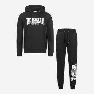 Спортивний костюм Lonsdale Cloudy 117199-1500 XXL Black/White (4251522375138) краща модель в Рівному