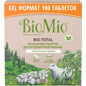 Таблетки для посудомийної машини BioMio Bio-Total 7 в 1 з маслом евкаліпту 100 шт (4603014015945) ТОП в Рівному