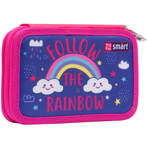 Пенал твердый Smart двойной HP-01 Follow the rainbow фиолетовый (532818) лучшая модель в Ровно