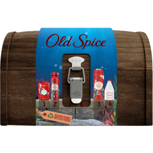 купити Подарунковий набір для чоловіків Old Spice Treasure Chest Твердий дезодорант 50 мл + Аерозольний дезодорант 150 мл + Гель для душу Deep Sea 250 мл + Лосьйон після гоління Captain 100 мл