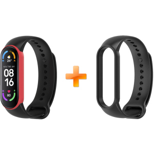 Xiaomi Mi Band 6 MiJobs двоколірний чорний/червоний (MJ6-SS006BR)