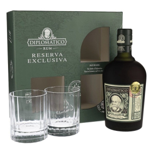 Ром Diplomatico Reserva Exclusiva 0.7 л 40% + 2 стакана (2134449344499) ТОП в Ровно