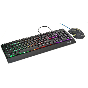 Комплект проводная клавиатура и мышь c RGB подсветкой KEYBOARD UKC 4958 (4958-22) лучшая модель в Ровно