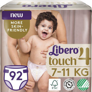 Підгузки Libero Touch 4 7-11 кг одноразові 92 шт (7322541301747) краща модель в Рівному