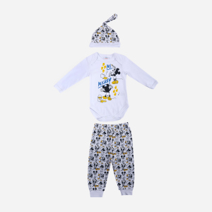 Комплект (боди + штанишки + шапочка) Disney Mickey Mouse MC18314 62-68 см Белый (8691109923707)