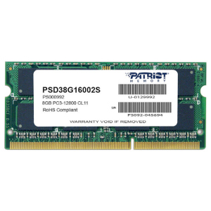 Оперативная память Patriot SODIMM DDR3 1600 MHz 8Gb (PSD38G16002S) ТОП в Ровно