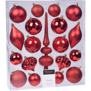 Набор елочных игрушек Christmas Decoration 19 штук Красный (CAN214920) лучшая модель в Ровно