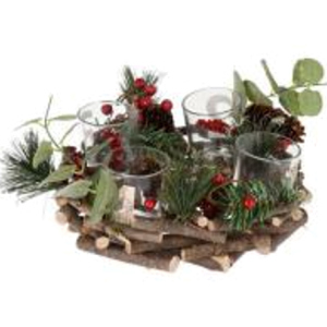 Подсвечник Christmas Decoration для 4 свечей, 22 х 22 х 8 см (YZB004040) лучшая модель в Ровно