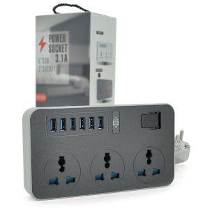 Мережевий фільтр Voltronic ТВ-Т09, 3 розетки + 6 USB, 2 м (2000000089690) краща модель в Рівному