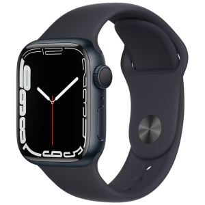 Смарт-часы Apple Watch Series 7 GPS 41mm Midnight Aluminium Case with Black Sport Band (MKMX3UL/A) лучшая модель в Ровно