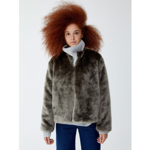 Полушубок Pull & Bear XAZ217599MQPB M Серый с черным (DD8000004447759) ТОП в Ровно