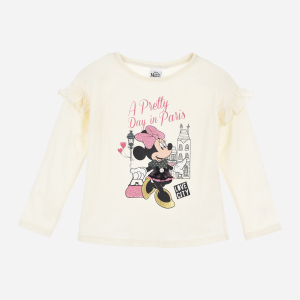 Футболка з довгими рукавами Disney Minnie HU1036 98 см Біла (3609085097188) краща модель в Рівному