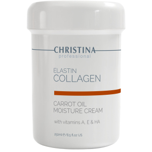 Зволожуючий крем для сухої шкіри Christina Elastin Collagen Carrot Oil Moisture Cream with Vitamins A, E&HA 250 мл (7290100361054)