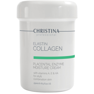 Зволожуючий крем для жирної шкіри Christina Elastin Collagen Placental Enzyme Moisture Cream with Vitamins A, E&HA 250 мл (7290100361016) в Рівному