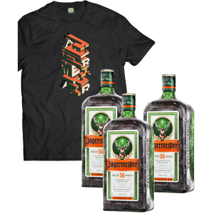 Ликер Jagermeister 0.7 л 35% 3 бутылки (+эксклюзивная футболка) (DESIGN 4) p.L (4067700013018_K _L)