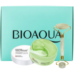 Подарочный набор Bioaqua Гидрогелевые патчи с аминокислотами + Роллер для массажа нефритовый (2000000232690) в Ровно