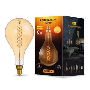 LED лампа VIDEX Filament PS160FASD 8W E27 2200K дімерна бронза лучшая модель в Ровно