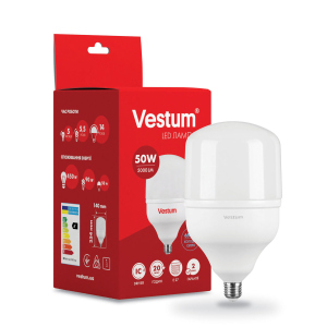 Светодиодная высокомощная лампа Vestum T140 50W 6500K 220V E27 1-VS-1604 рейтинг