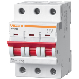 Автоматичний вимикач VIDEX RS4 Resist 3п 63А 4.5кА тип С (VF-RS4-AV3C63)