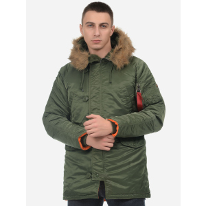 Парка Alpha Industries Slim Fit N-3B Parka M Sage/Orange лучшая модель в Ровно