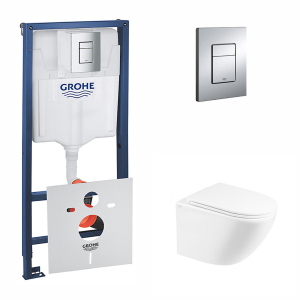 Набор инсталляция 4 в 1 Grohe Rapid SL 38772001 + унитаз с сиденьем Qtap Robin QT1333046ENRW ТОП в Ровно