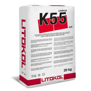 Litokol LITOPLUS K55 20 кг - цементний сірий клей для укладання скломозаїки та керамограніту