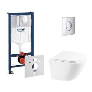 Набір інсталяція 4 в 1 Grohe Rapid SL 38721001 + унітаз із сидінням Qtap Robin QT1333046ERW в Рівному