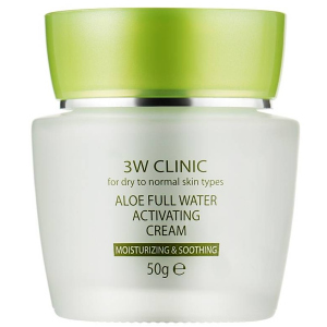 Зволожуючий крем для обличчя 3W Clinic Aloe Full Water Activating з алое екстрактом 50 мл (8809469775489)