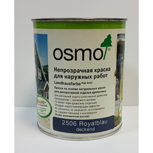 Непрозрачная краска для наружных работ OSMO LANDHAUSFARBE 2506 – (темно-синяя) 0.75 л. в Ровно