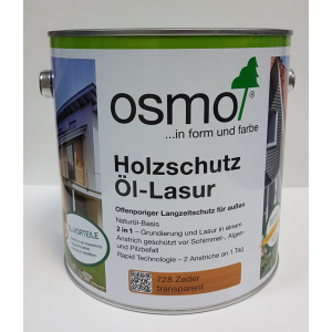 Защитное масло – лазурь OSMO HOLZSCHUTZ ÖL-LASUR 728 (кедр) 0.75 л.