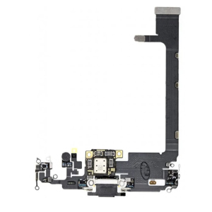 Шлейф для iPhone 11 Pro Max, с разъемом зарядки, с микрофоном, черный, Matte Space Gray High Copy лучшая модель в Ровно