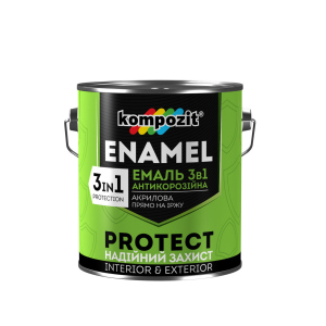 Емаль антикорозійна Kompozit 3в1 PROTECT (0.75 кг) Синя (RAL 5010) ТОП в Рівному