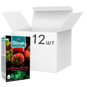 Упаковка чаю Dilmah чорного Полуниця 12 пачок по 20 пакетиків (19312631142225) ТОП в Рівному