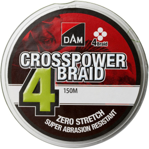 Шнур DAM Crosspower 4-Braid 150 м 0.17 мм 9.0 кг Зелений (66578)