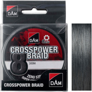 Шнур DAM Crosspower 8-Braid 300 м 0.10 мм 5.4 кг Темно-сірий (65847) краща модель в Рівному