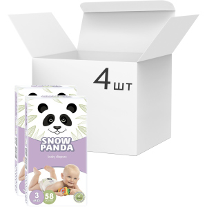 Упаковка підгузків Снігова панда ПАНДОгузники Midi 4-9 кг 4 пачки по 58 шт (4820183970848)