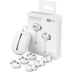 Вакуумні силіконові насадки AhaStyle для Apple AirPods та EarPods 3 малі пари Білі (AHA-01660-WHT) ТОП в Рівному