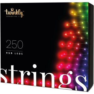 Светодиодная Smart LED гирлянда Twinkly Strings RGB 250, BT+WiFi, Gen II, IP44 кабель черный (TWS250STP-BEU) рейтинг