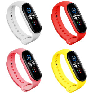 Набір ремінців 4 кольори BeCover для Xiaomi Mi Smart Band 5 / Mi Smart Band 6 Girl (705340) ТОП в Рівному