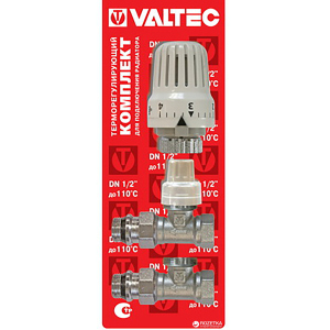 Комплект терморегулюючого обладнання VALTEC для радіатора прямої 1/2" (VT.046.N.04) в Рівному