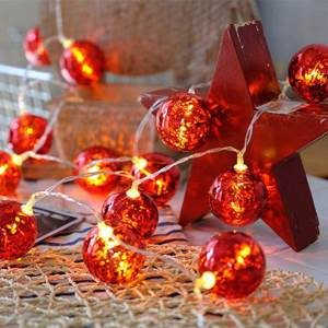 Светодиодная гирлянда ColorWay Christmas lights ball 6 см 10 LED 1.5 м USB Red (CW-MC-LB10U) ТОП в Ровно