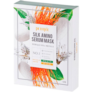 Маска для лица с протеинами шелка Petitfee Silk Amino Serum Mask 10 х 25 г (8809508850030) лучшая модель в Ровно