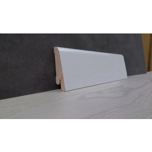 Плинтус деревянный шпонированный Kluchuk White Plinth Євро 60х19х2200 Белый KLW01 лучшая модель в Ровно