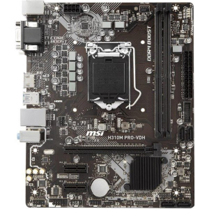 Мат. плата MB MSI H310M PRO-VDH PLUS (iH310/s1151/2xDDR4 2666MHz/1xPCIe x16/2xPCIe x1/4xSATA3/Glan/2xUSB3.1/4xUSB2.0/D-Sub, DVI, HDMI/Audio краща модель в Рівному