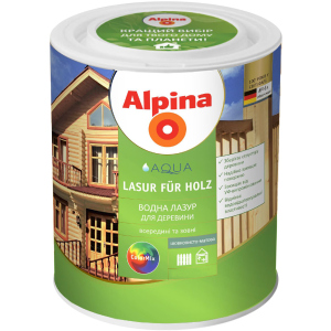 Лазур Alpina Aqua Lasur Fur Holz шовковисто-матовий 0.75 л Прозорий (930375) ТОП в Рівному