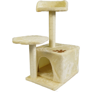Когтеточка Supretto для котів з будиночком і лежанкою Бежева (2000100060803) краща модель в Рівному