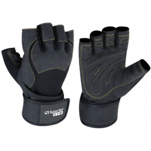 Перчатки тренировочные Sporter Gym Men Fitness Gloves (148.4 A) M Black/Yellow (2009999014485) лучшая модель в Ровно