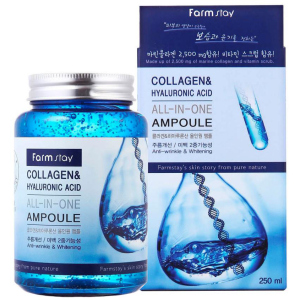 Багатофункціональна сироватка ампульна FarmStay Collagen &amp; Hyaluronic Acid All-In One Ampoule 250 мл (8809469770002) в Рівному